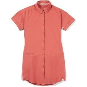 Smartwool Womens Dress Merino Wool‎ Blend Shirt Dress Sz M Salmon Pink Hiking